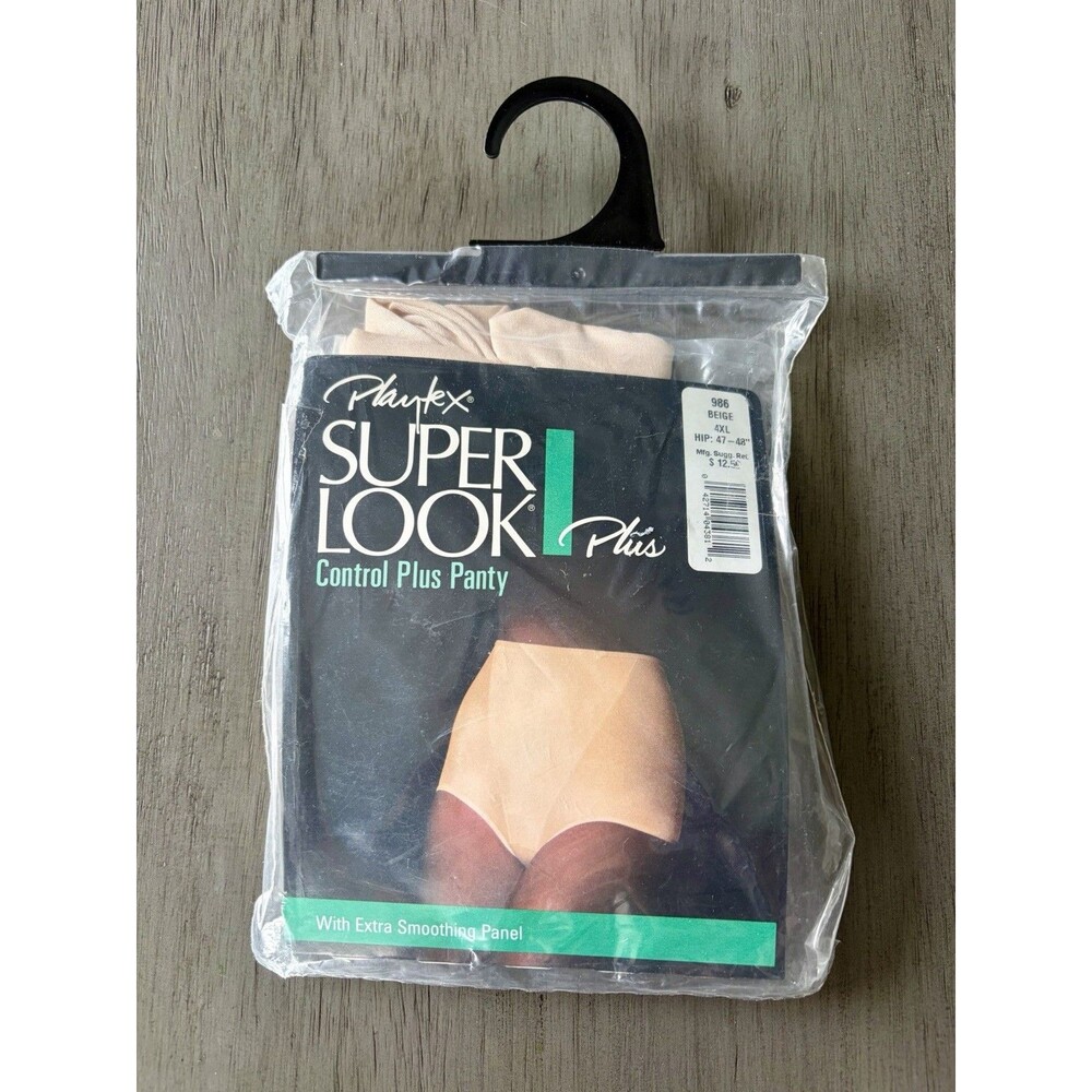 NIP Vintage 80s Playtex 986 Beige Super Look Plus Control Panty Shaper Sz 4XL